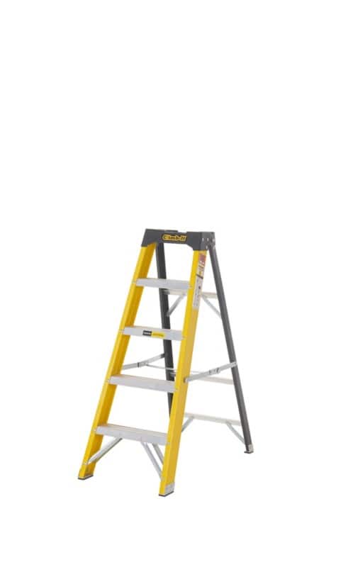 Climb-It Climb-It® Glass Fibre Swingback Stepladder, 4 Tread, Integral Tool Tray
