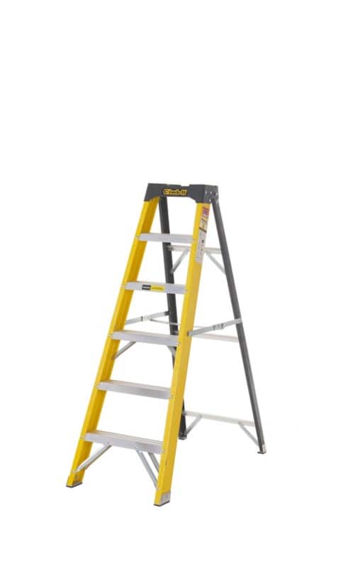 Climb-It Climb-It® Glass Fibre Swingback Stepladder, 5 Tread, Integral Tool Tray