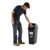 GPC Recycling Bin 60 L Grey Polypropylene RCY63Z Pack of 3