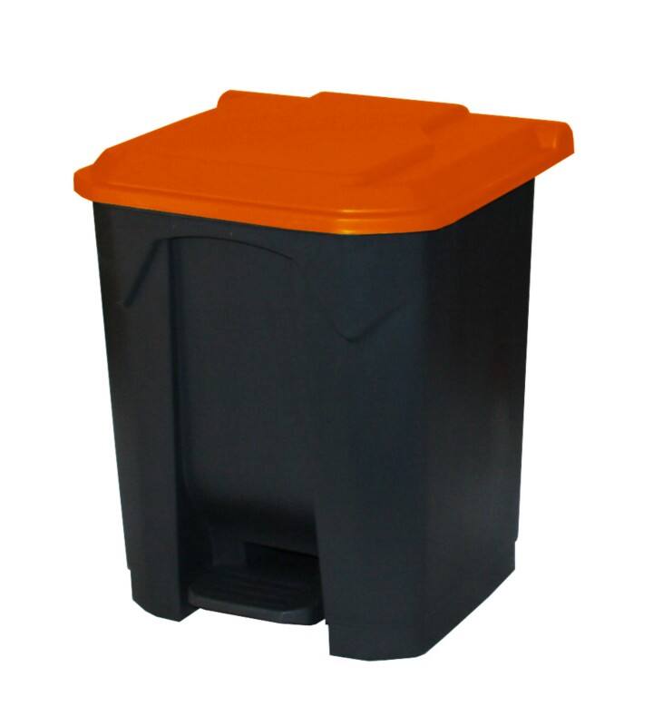 GPC Pedal Bin 30 L Black, Red Polypropylene CPB30Z_RD_LD