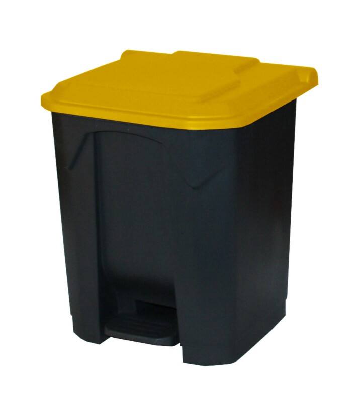 GPC Pedal Bin 30 L Black, Yellow Polypropylene CPB30Z_YE_LD