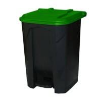 GPC Pedal Bin 50 L Black, Green Polypropylene CPB50Z_GR_LD