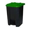 GPC Pedal Bin Grey with Green Lid 50L