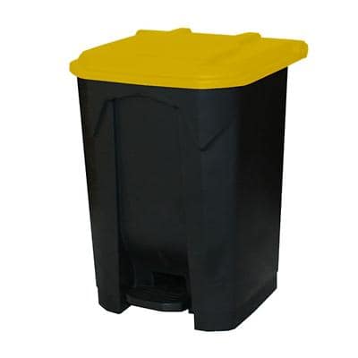 GPC Grey Pedal Bin with Yellow Lid, 50L