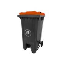 GPC Pedal Wheeled Bin Grey with Red Lid 120L