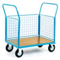 GPC Platform Truck with 3 Mesh Sides 1000 x 700mm 500kg Capacity Blue