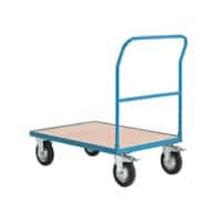 GPC Platform Truck Single Bar End with 4 Castors 500kg Capacity 700 x 810 x 1000mm Blue