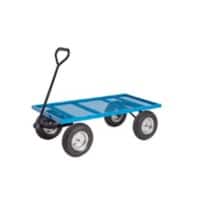 GPC General Purpose Truck with Mesh Base and 4 Puncture Proof Wheels 400kg Capacity 600 x 370 x 1200mm Blue