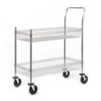 GPC Chrome Plated Wire Tray Trolley 950 x 510mm 120kg Capacity