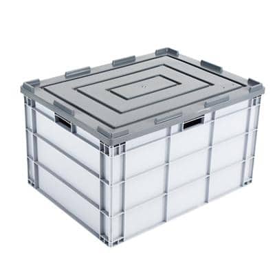 EXPORTA Stacking Container Lid Euro Black Polypropylene 60 x 80 cm Pack of 5