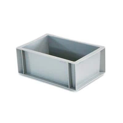 EXPORTA Stacking Container Euro 4.4 L Grey Polypropylene 30 x 20 x 12 cm Pack of 5
