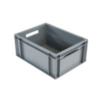 EXPORTA Stacking Container with 2 Open Handles Euro 15 L Grey Polypropylene 40 x 30 x 17.5 cm Pack of 5