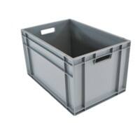 EXPORTA Stacking Container with 2 Open Handles Euro 63.4 L Grey Polypropylene 60 x 40 x 34 cm Pack of 5