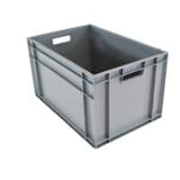 EXPORTA Stacking Container with 2 Open Handles Euro 63.4 L Grey Polypropylene 60 x 40 x 34 cm Pack of 5