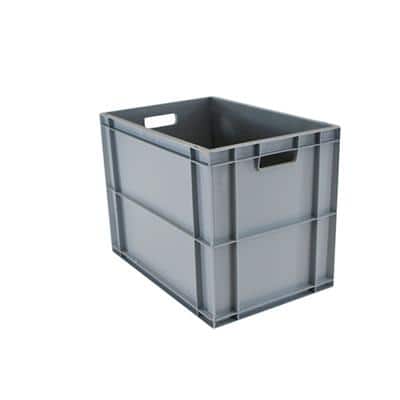 EXPORTA Stacking Container Euro 85 L Grey Polypropylene 60 x 40 x45 cm Pack of 5