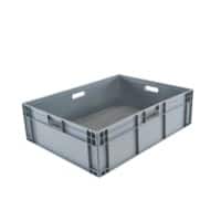 EXPORTA Stacking Container with 4 Open Handles  Euro 84 L Grey Polypropylene 80 x 60 x 23 cm Pack of 5