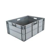 EXPORTA Stacking Container with 4 Open Handles Euro 127 L Grey Polypropylene 80 x 60 x 34 cm Pack of 5