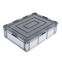 EXPORTA Stacking Container Euro 84 L Grey Polypropylene 80 x 60 x 23 cm Pack of 5