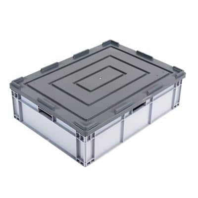 EXPORTA Stacking Container Euro 84 L Grey Polypropylene 80 x 60 x 23 cm Pack of 5