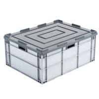 EXPORTA Stacking Container Euro 127 L Grey Polypropylene 80 x 60 x 34 cm Pack of 5