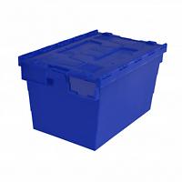 EXPORTA Attached Lid Container 60 L Blue Polypropylene 60 x 40 x 34 cm Pack of 5