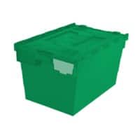 EXPORTA Attached Lid Container 60 L Green Polypropylene 60 x 40 x 34 cm Pack of 5