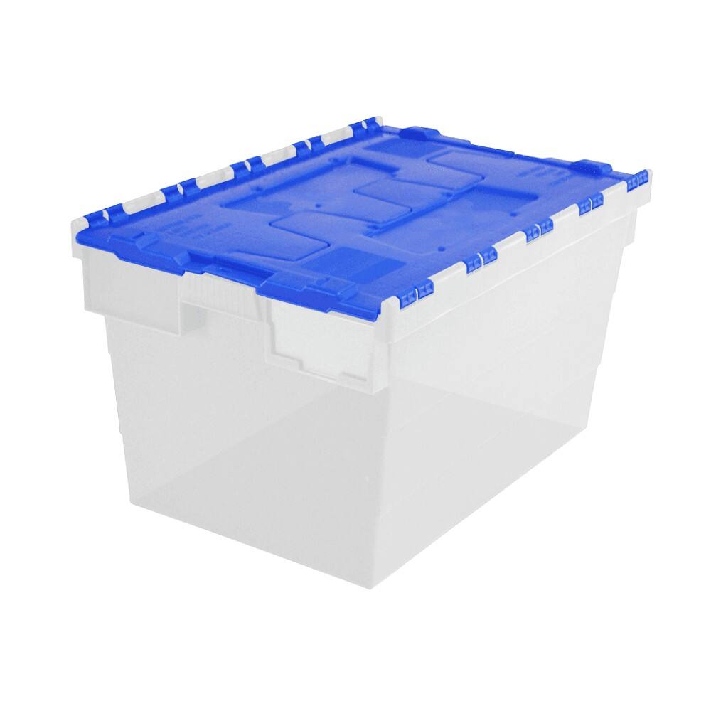 EXPORTA Attached Lid Container 60 L Transparent, Blue Polypropylene 60 ...