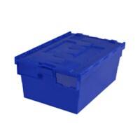 EXPORTA Attached Lid Container 45 L Blue Polypropylene 60 x 40 x 25 cm Pack of 5