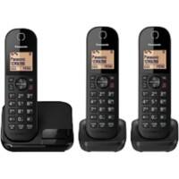 Panasonic Triple Cordless DECT Telephone KX-TGC413EB Black Pack of 2