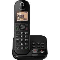 Panasonic Single Cordless DECT Telephone with Answering Machine KX-TGC420EB Black