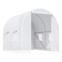 OutSunny Greenhouse 2 x 2.5 x 2 m PE (Polyethylene), Steel White