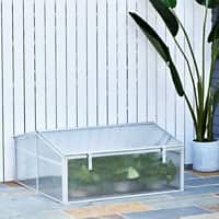 OutSunny Greenhouse Outdoors Waterproof White 1000 mm x 1000 mm x 480 mm