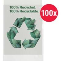 Rexel 100% Recycled L-Shape Folders A4 Embossed Transparent 100 Microns Polypropylene 2115704 Pack of 100