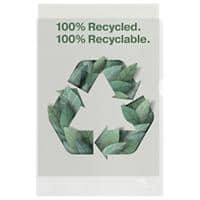 Rexel 100% Recycled L-Shape Folders A4 Embossed Transparent 100 Microns Polypropylene 2115704 Pack of 100