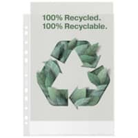 Rexel 100% Recycled Punched Pockets A4 Embossed 70 Microns Polypropylene 11 Holes 2115702 Pack of 100