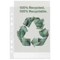 Rexel 100% Recycled Punched Pockets 2115703 A5 Embossed Polypropylene 70 Micron Pack of 50