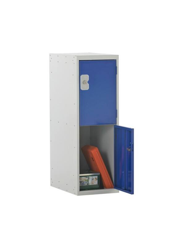 LINK51 Standard Deadlock Steel Locker 2 Doors Key lock 300 x 450 x 896 mm Blue, Grey