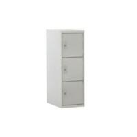 Link51 Locker with Lockable 3 Door Steel 300 x 300 x 896mm Grey Standard Deadlock