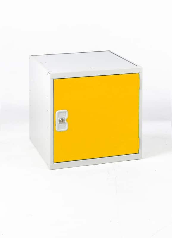 LINK51 Standard Deadlock Steel Locker 1 Doors Key lock 450 x 450 x 450 mm Grey, Yellow