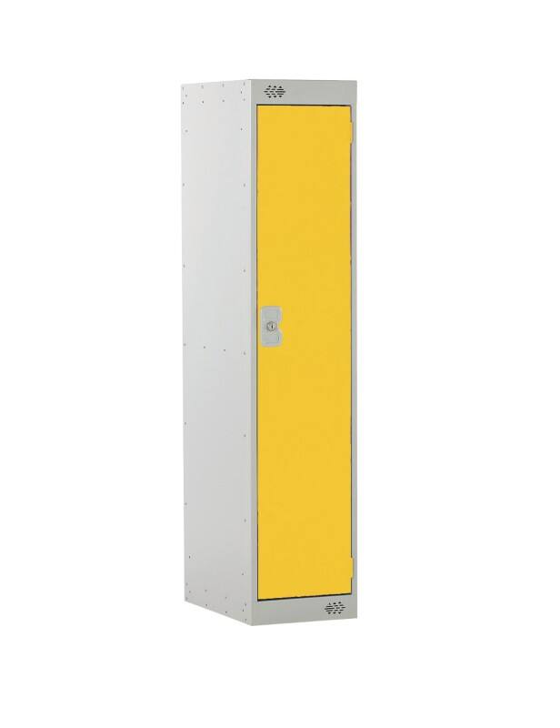 LINK51 Standard Deadlock Steel Locker 1 Doors Key lock 300 x 450 x 1,382 mm Grey, Yellow