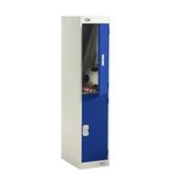 Link51 Locker with Lockable 2 Door Steel 300 x 450 x 1382mm Grey & Blue Standard Deadlock