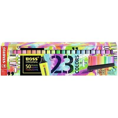 STABILO BOSS ORIGINAL EO7023-01-5-20 Highlighter Assorted Medium Chisel 2-5 mm Refillable Pack of 23