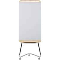 ARCHYI. Douro Mobile Easel Floor Standing Chrome, Glass, Wood White