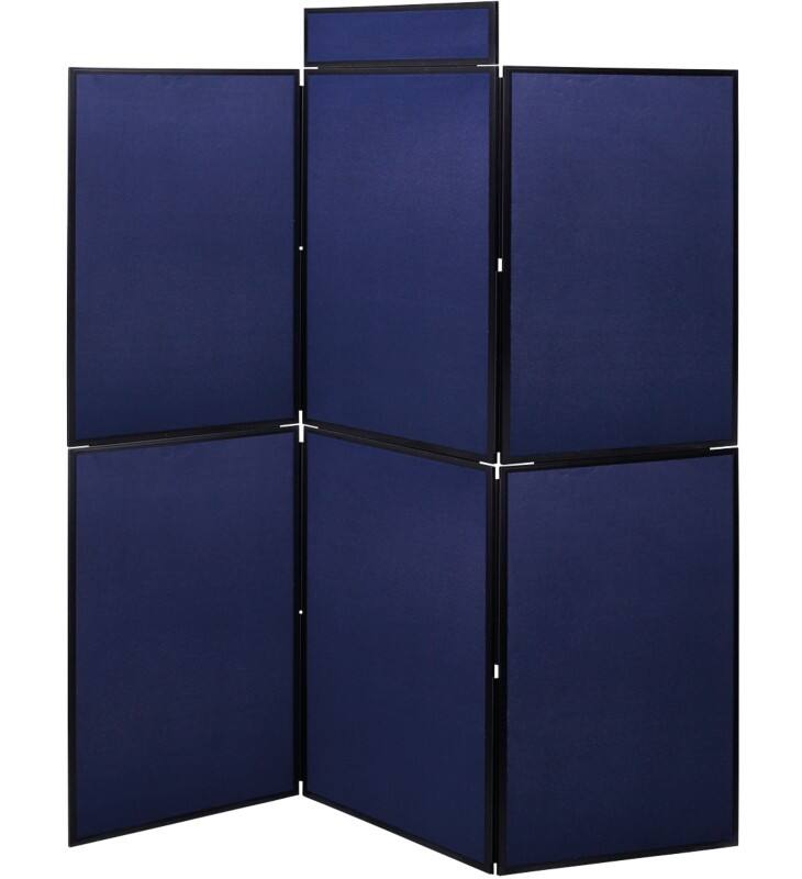 Bi-Office Exhibition System Display Board Floor Standing 6 Panels Felt 600 (W) x 900 (H) mm Blue DSP33268