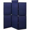 Bi-Office Exhibition System Display Board Floor Standing 6 Panels Felt 1800 x 1800 mm Blue