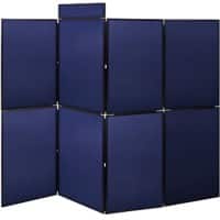 Bi-Office Exhibition System Floor Standing Display Board 8 Panel DSP33268 Felt 1800 x 2400mm Blue