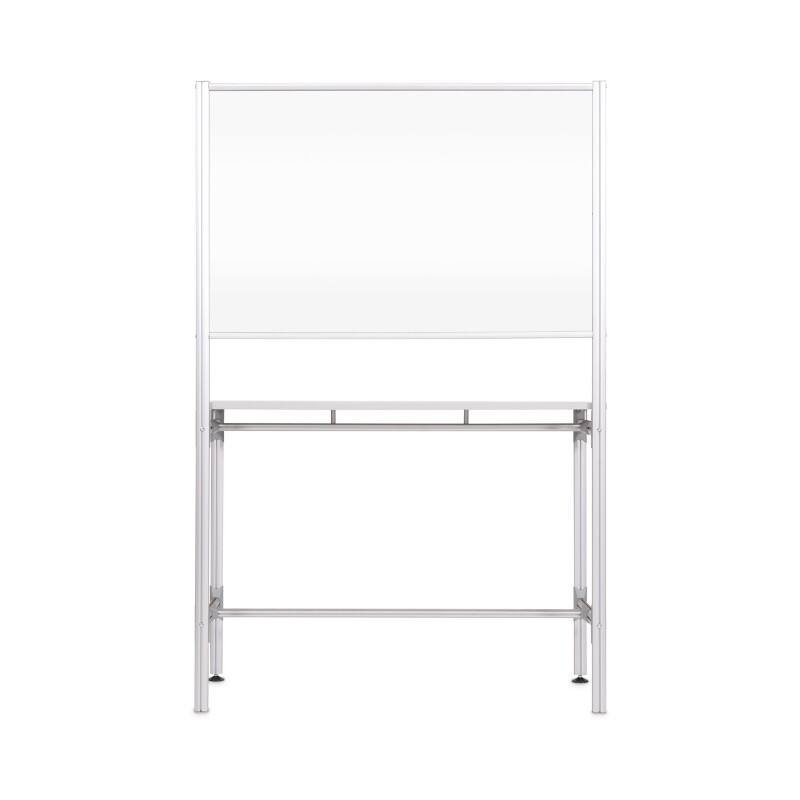 Bi-Office Desk Aluminium, Tempered Glass 1,200 (W) x 720 (H) mm Freestanding