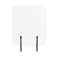 Bi-Office Tabletop Frameless Protective Screen with Clamps 900 x 900 x 4mm Acrylic Clear