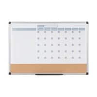 Bi-Office Monthly Planner 90 (W) x 60 (H) cm Cork, Plastic Brown, Grey