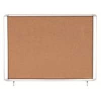Bi-Office Wall Mounted Lockable Noticeboard Mastervision Weather-Proof Top Hinged 15 x A4 Cork Brown